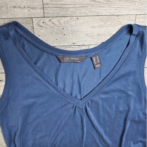 Lisa Rinna Collection Asymmetric Hem Tank Dress Horizon Blue, Size S - Picture 5 of 9